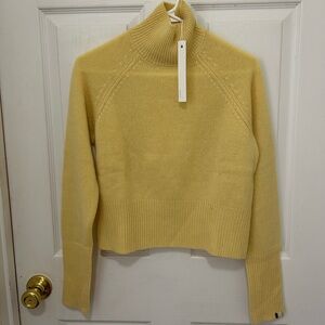 One Grey Day 100% cashmere lemon color sweater NWT